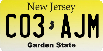 NJ license plate C03AJM