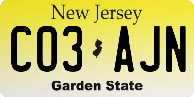 NJ license plate C03AJN