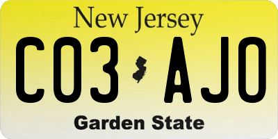 NJ license plate C03AJO