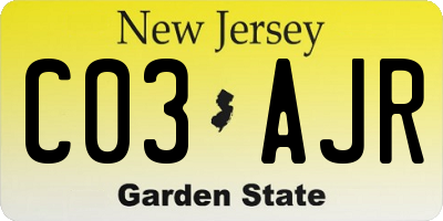 NJ license plate C03AJR