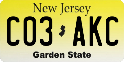 NJ license plate C03AKC