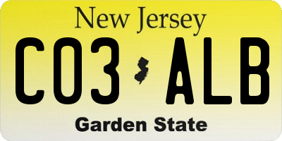 NJ license plate C03ALB