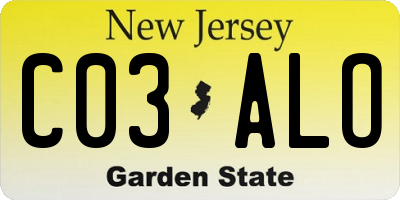 NJ license plate C03ALO