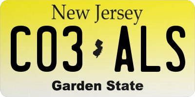 NJ license plate C03ALS