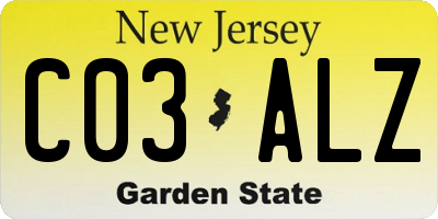 NJ license plate C03ALZ