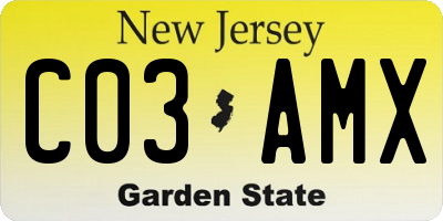 NJ license plate C03AMX