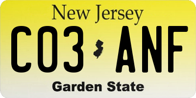 NJ license plate C03ANF