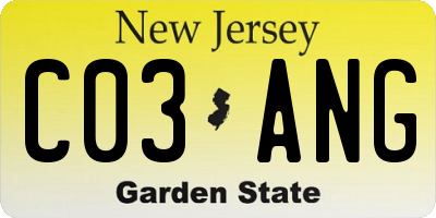 NJ license plate C03ANG