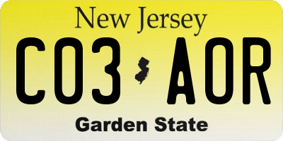 NJ license plate C03AOR