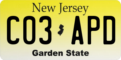 NJ license plate C03APD