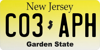NJ license plate C03APH
