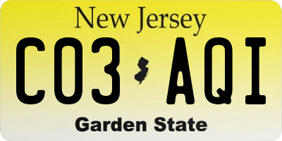 NJ license plate C03AQI