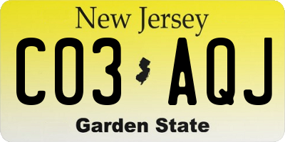 NJ license plate C03AQJ