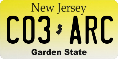 NJ license plate C03ARC