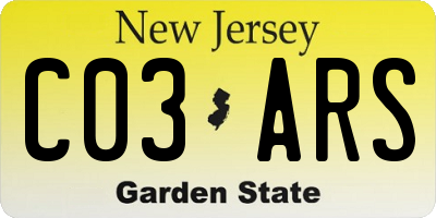 NJ license plate C03ARS