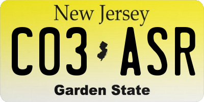 NJ license plate C03ASR