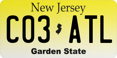 NJ license plate C03ATL