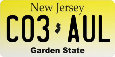 NJ license plate C03AUL
