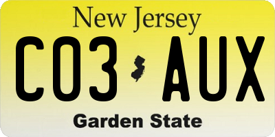 NJ license plate C03AUX