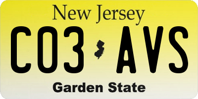NJ license plate C03AVS