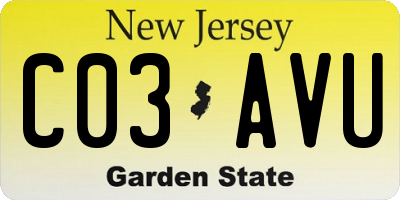 NJ license plate C03AVU