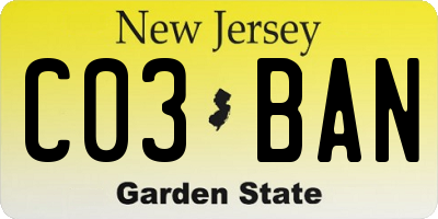 NJ license plate C03BAN