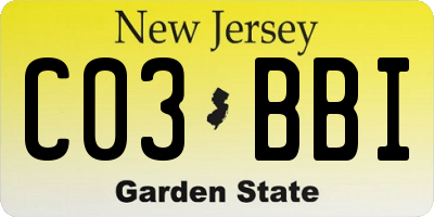 NJ license plate C03BBI