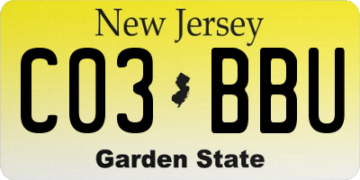 NJ license plate C03BBU