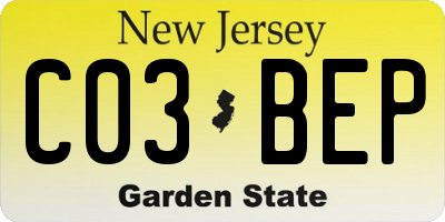 NJ license plate C03BEP
