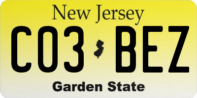 NJ license plate C03BEZ