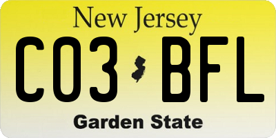NJ license plate C03BFL
