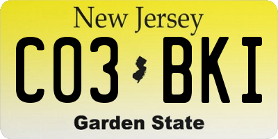 NJ license plate C03BKI