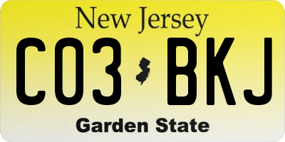 NJ license plate C03BKJ