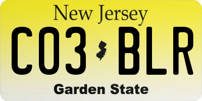 NJ license plate C03BLR