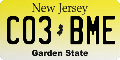 NJ license plate C03BME