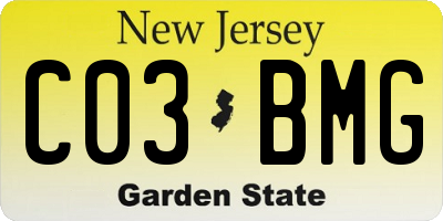 NJ license plate C03BMG