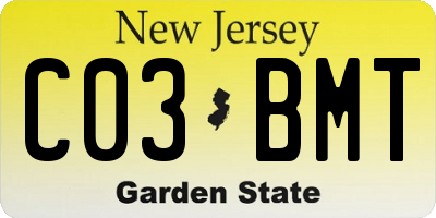 NJ license plate C03BMT