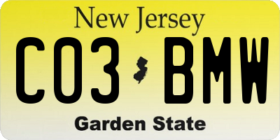 NJ license plate C03BMW