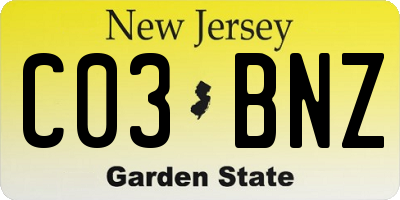 NJ license plate C03BNZ