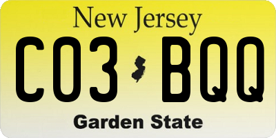 NJ license plate C03BQQ