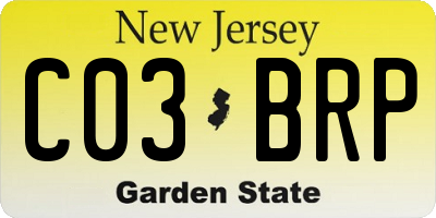 NJ license plate C03BRP