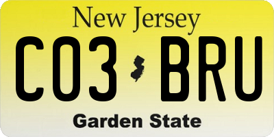 NJ license plate C03BRU
