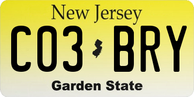 NJ license plate C03BRY