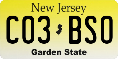 NJ license plate C03BSO