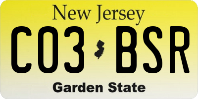 NJ license plate C03BSR