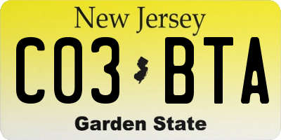 NJ license plate C03BTA