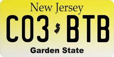 NJ license plate C03BTB