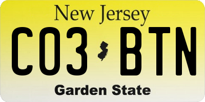 NJ license plate C03BTN