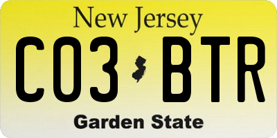 NJ license plate C03BTR