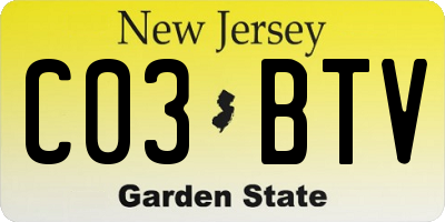 NJ license plate C03BTV